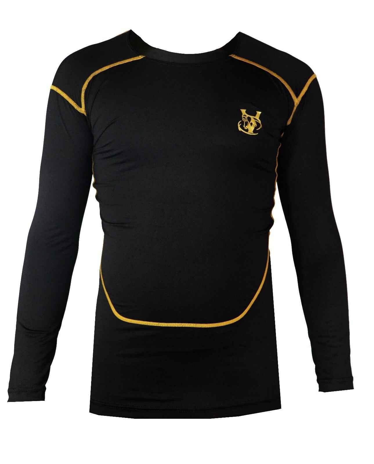 VIPER Men's Long Sleeve Base Layer Compression Athletic Underwear Shirt Tights Top & Shorts Set Set