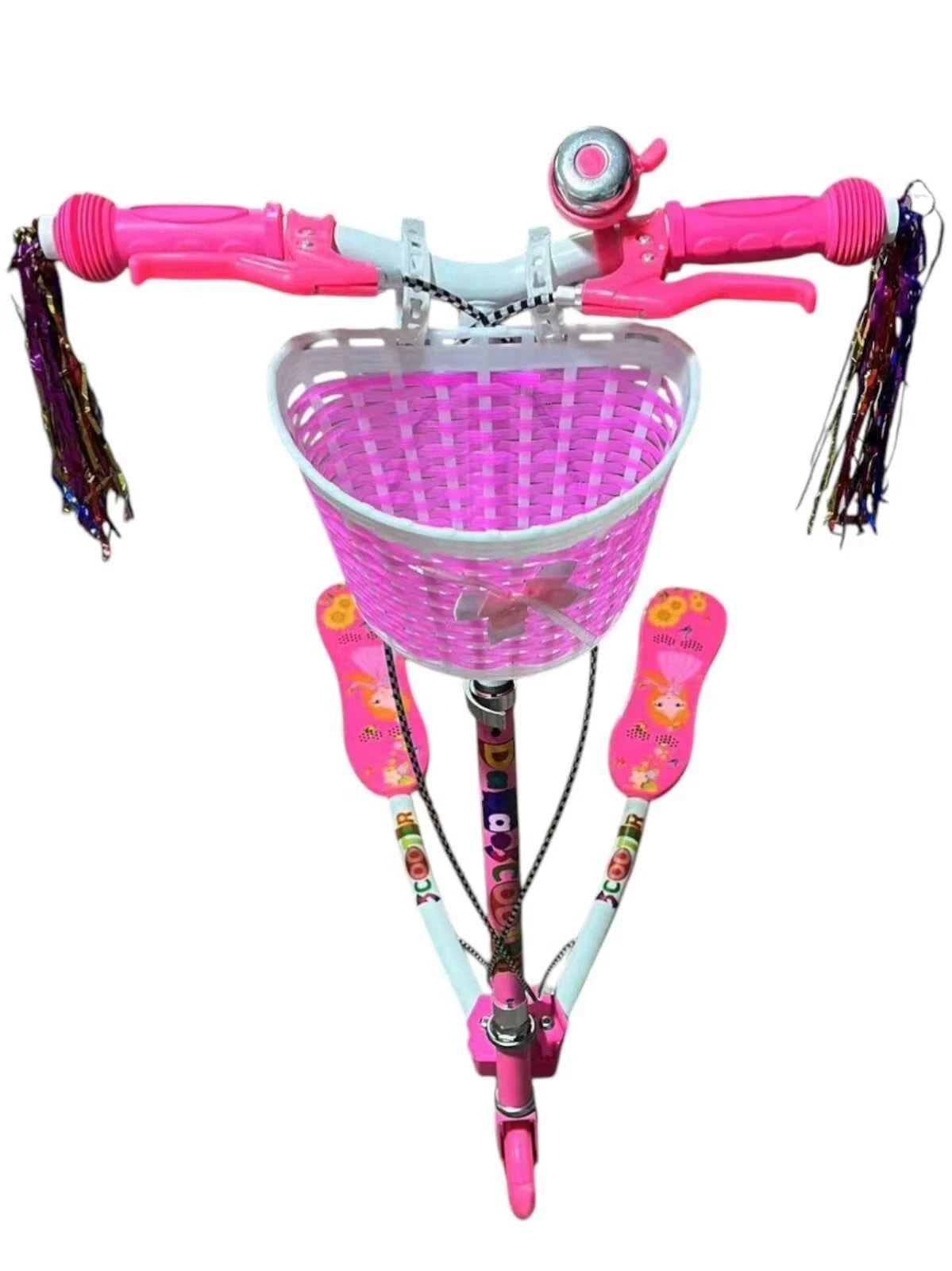 VIPER Pink Kids Scooter | 3 Wheel Foldable Adjustable Toddler Scooter with Light Up Wheels