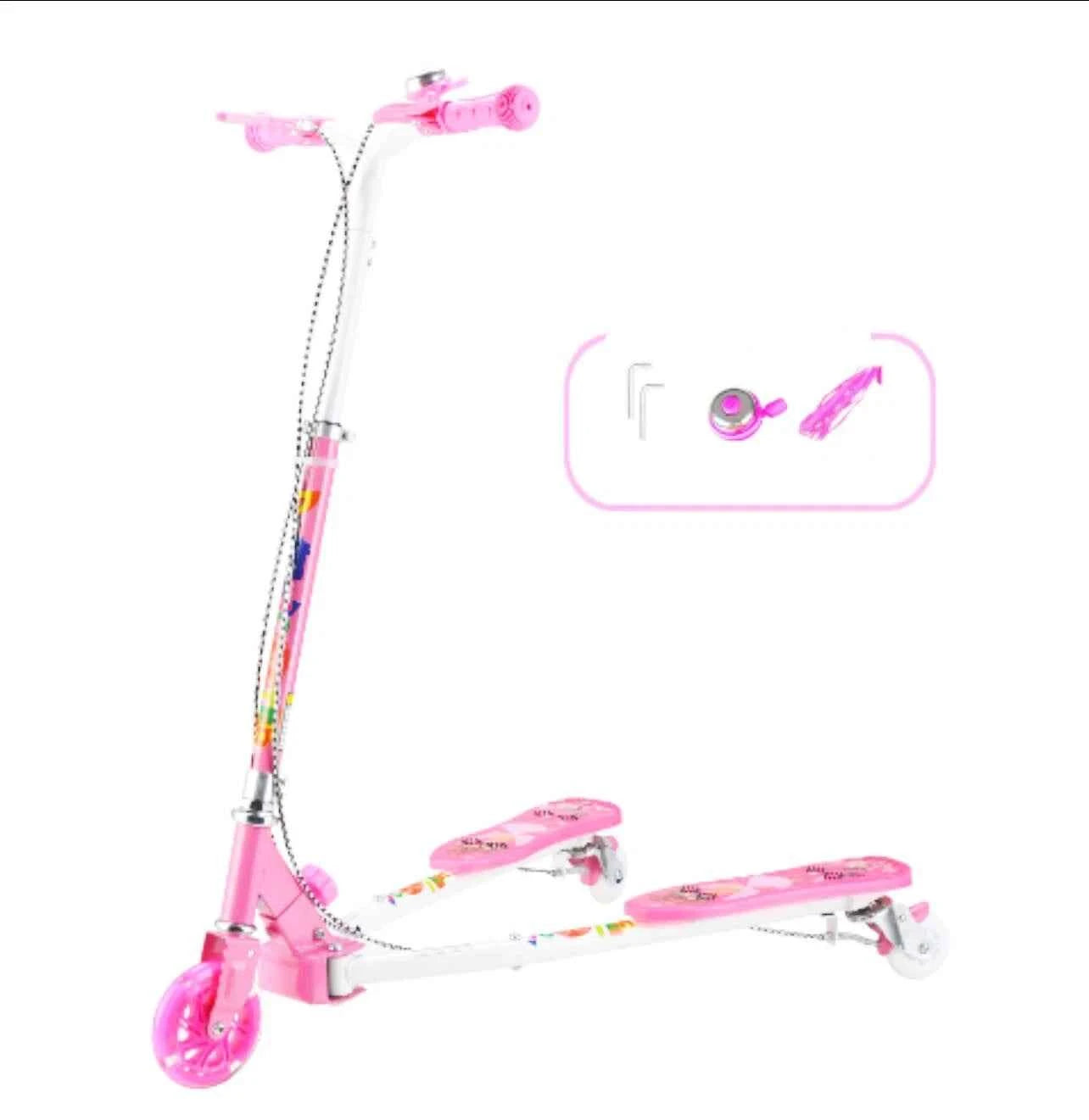 VIPER Pink Kids Scooter | 3 Wheel Foldable Adjustable Toddler Scooter with Light Up Wheels