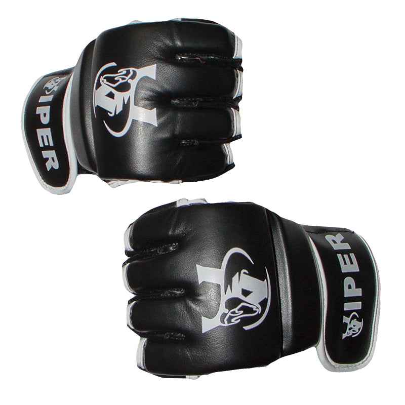VIPER MMA Grappling Gloves | Grey/Silver Cage Fight Sparring & Training