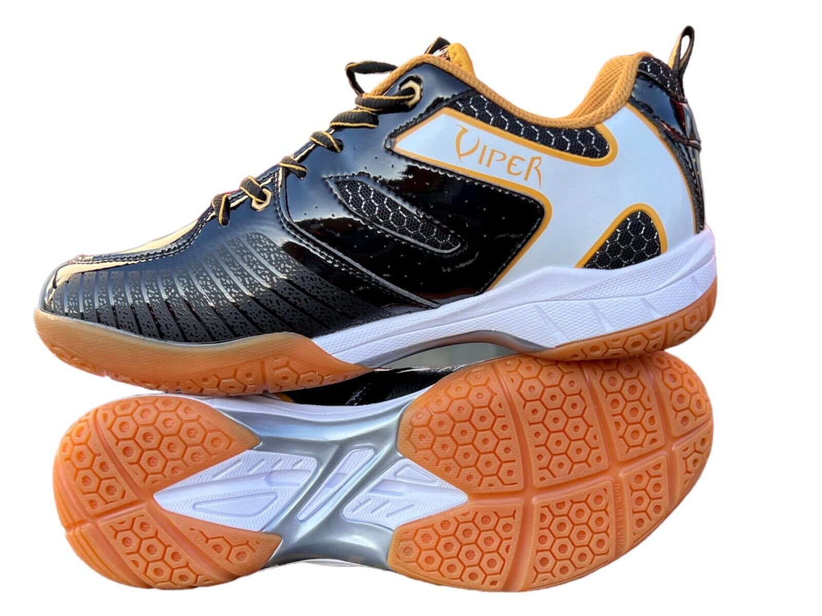 VIPER Badminton Shoes Extra Wide Fit Tennis Badminton Squash Shoes Non Slip Sports Trainers for Volleyball