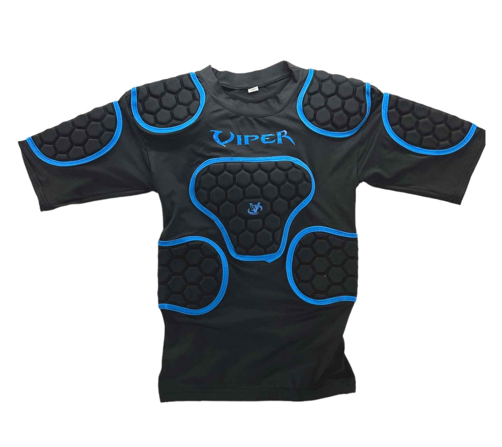 VIPER V-FIT Rugby Shoulder Pads Body Armour Rugby Training Fitness Rugby Head Pads (Black/Blue)