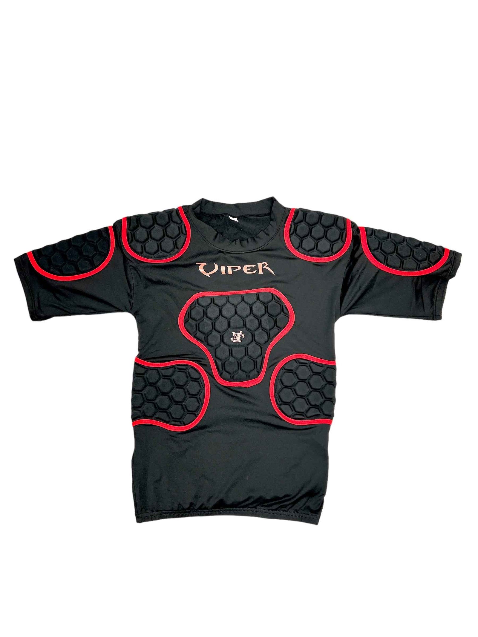 VIPER V-FIT Rugby Shoulder Pads Body Armour Rugby Training Fitness Rugby Head Pads (Black/Red)