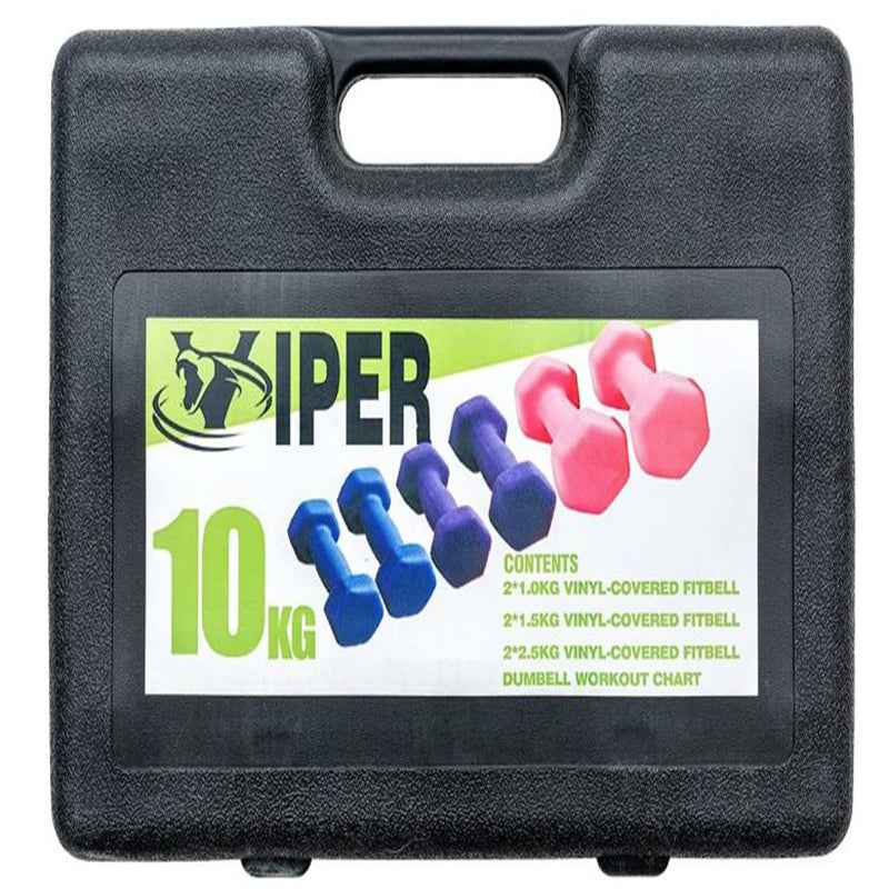 VIPER 10 Kg Dumbbell Weight Set Aerobic Ladies Women Training Workout Gym Fit-bell Strength Training Home Gym Female Vinyl