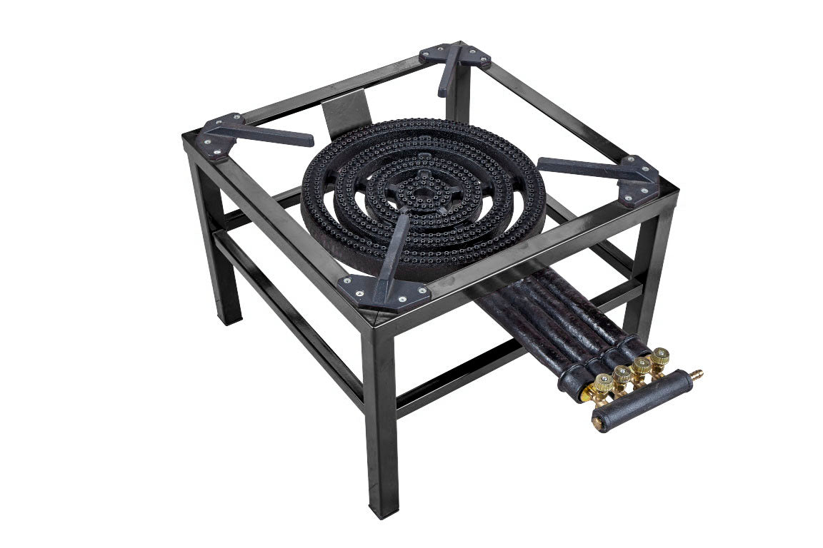 8KW GAS Boiling Ring Cast Iron Burner Large LPG Stove Outdoor Cooker Iron Frame Portable Fire Control Stove, Size: One size, Black