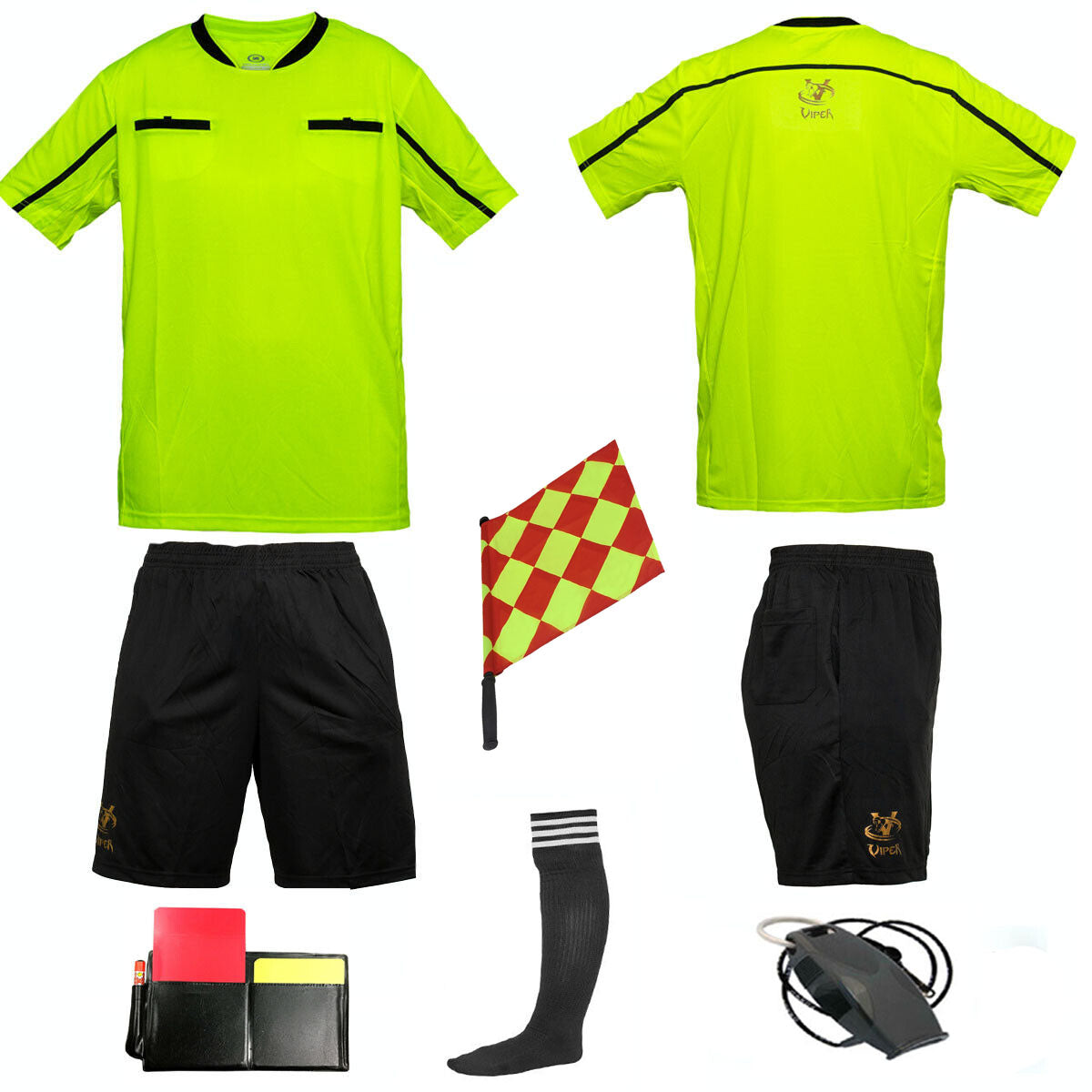 VIPER Football Rugby Hockey Referee Kit Shirt Soccer Set Top Socks Shorts Sleeves Uniform Sport Kit
