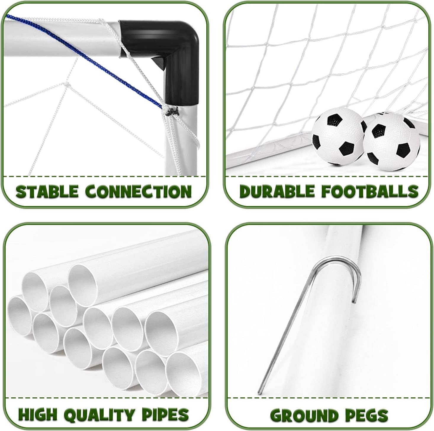 VIPER Football Goals for Kids Unisex Indoor/Outdoor Post Football Net Soccer Game Training Set (2 NETS, 1 FOOTBALL, PUMP)