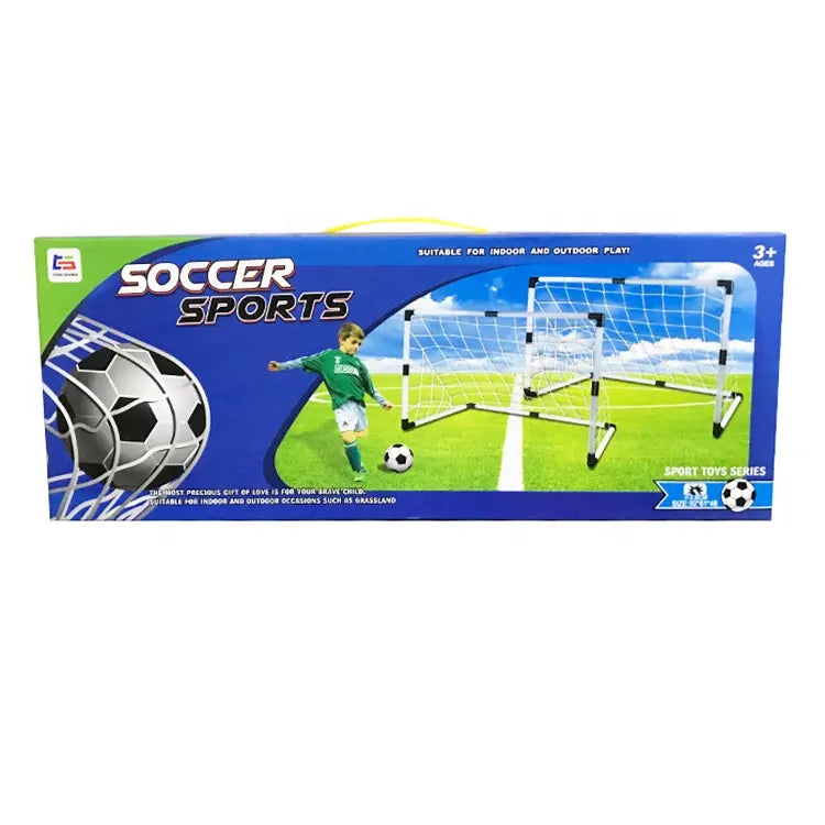 VIPER Football Goals for Kids Unisex Indoor/Outdoor Post Football Net Soccer Game Training Set (2 NETS, 1 FOOTBALL, PUMP)