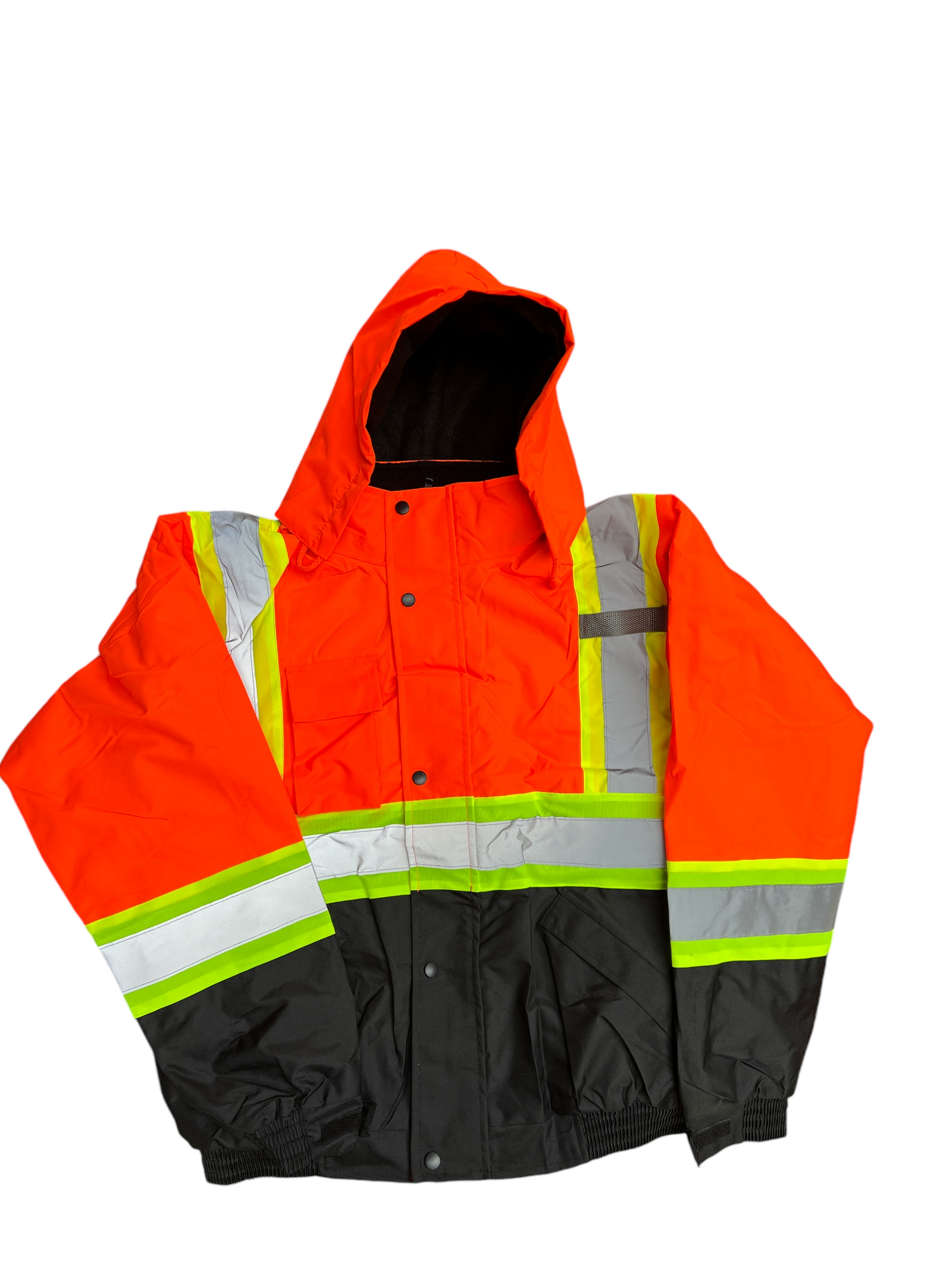 VIPER Work Fleece Hi Vis Viz Visibility Lined Work Fleece Jacket Water Proof Windproof Padded Workwear Jacket Coat With Concealed Hood Reflective