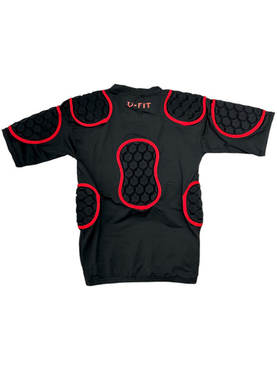 VIPER Rugby Shoulder Pads Body Armour (Black/Red)