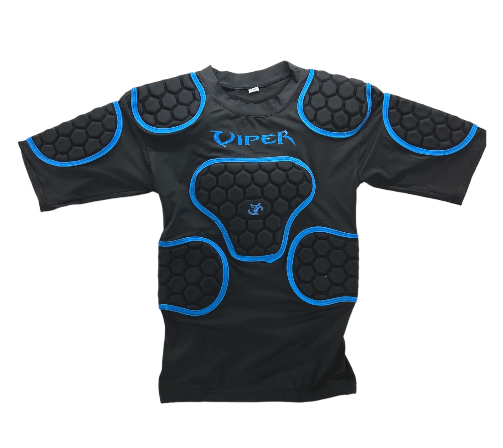 VIPER V-FIT Rugby Shoulder Pads Body Armour Rugby Training Fitness Rugby Head Pads (Black/Blue)