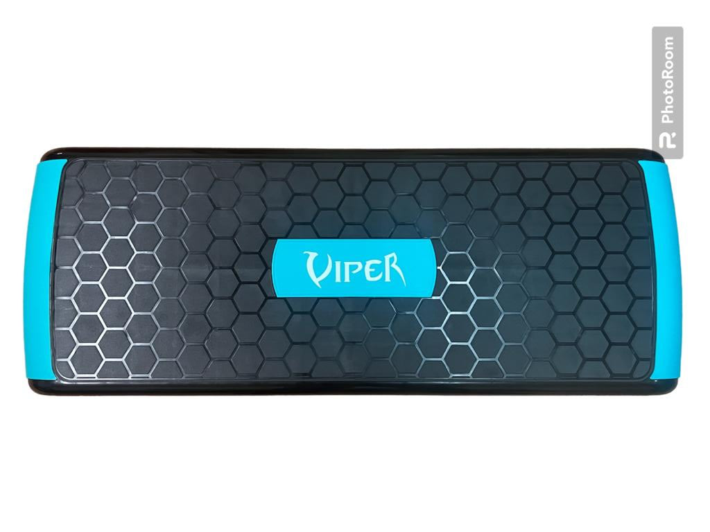 VIPER Aerobic Stepper Yoga Step Board Gym Fitness Exercise Cardio Adjustable Blocks Adjustable Step Level Heights (10-20cm)