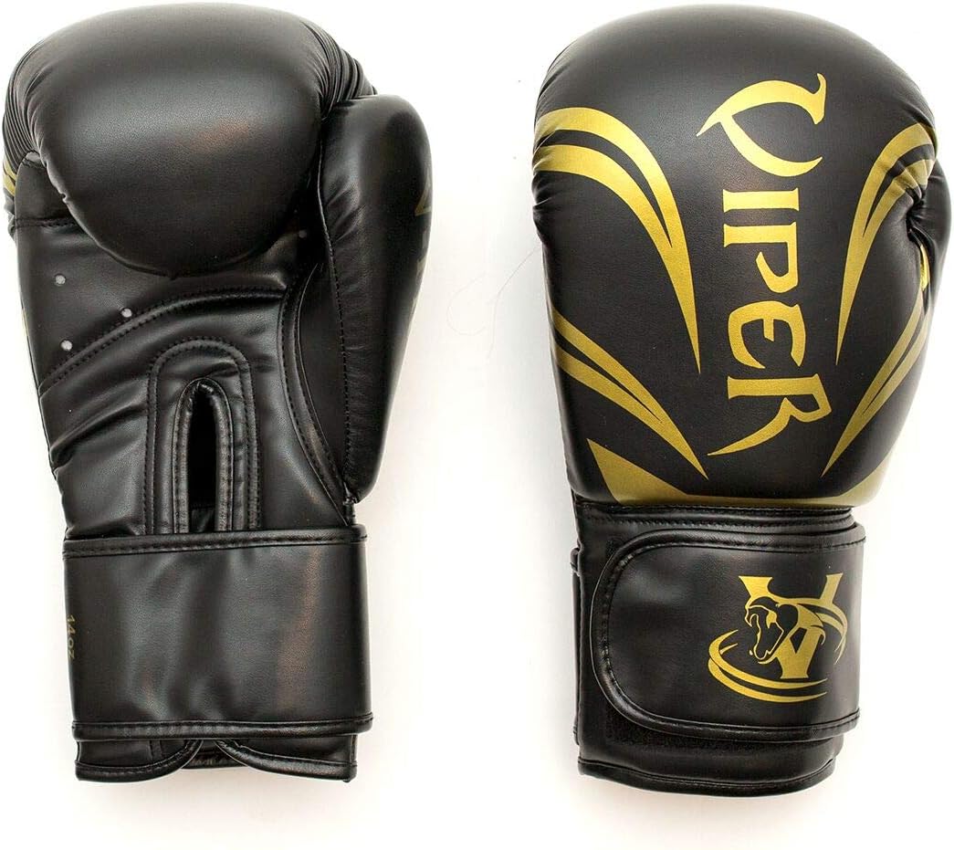 Viper Boxing Gloves Adult Sparring Training Kick Boxing Muay Thai 10-16oz Blk