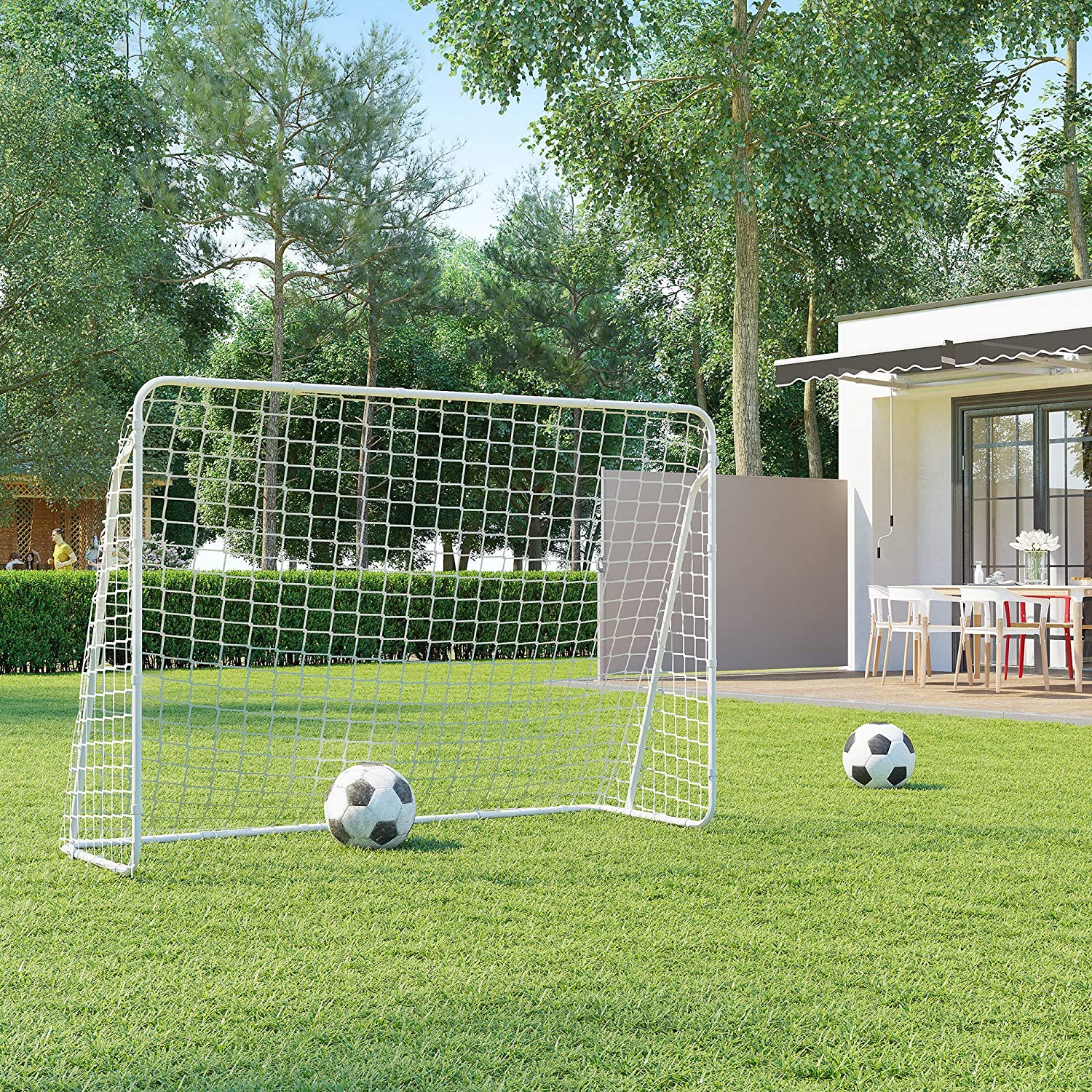 VIPER Football Steel Goal Net 7ft x 5ft Quick & Easy Assembly, Outdoor Garden, Strong Steel Pipes, PE Net, Children's Goal Nets