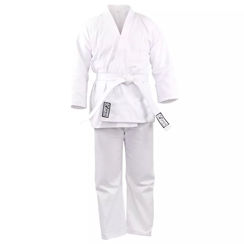 Karate suits White 100 Cotton Student Karate Suit GI Free White Belt