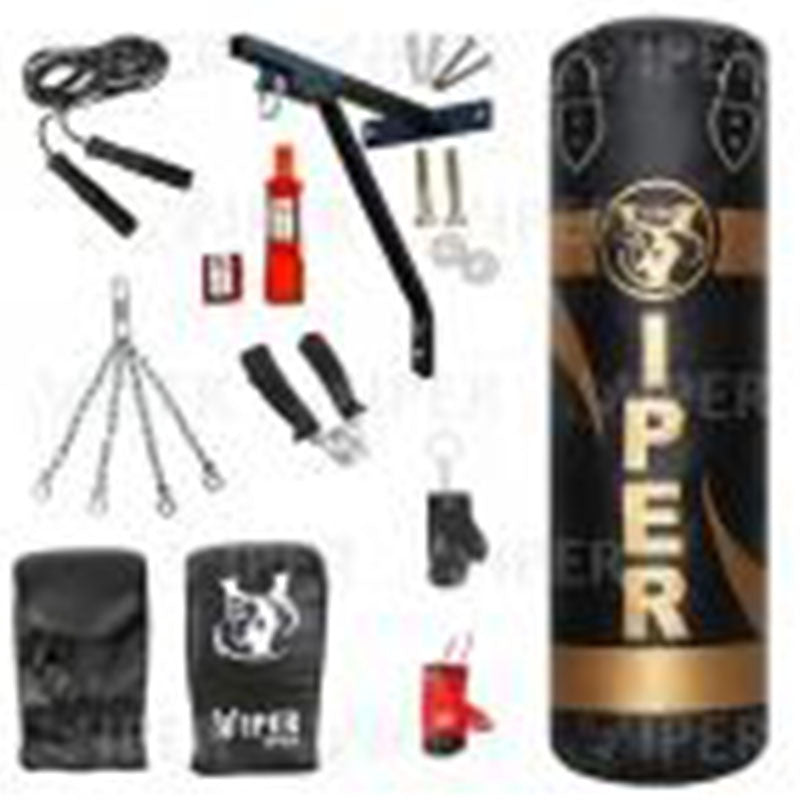 Viper 5ft Filled Heavy Boxing Punch Bag Gloves Bracket Chain Training equipment