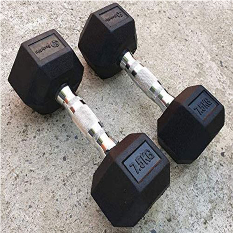 Viper Hex Dumbbells Cast Iron Weights Hexagonal Dumbbell Rubber Encased Gym Fitness