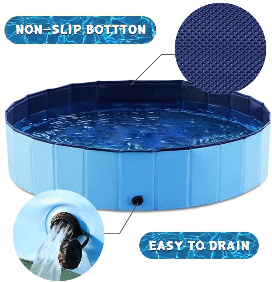 VIPER Blue Paddling Pool for Children and Pets Foldable Outdoor Pool 120 x 30cm
