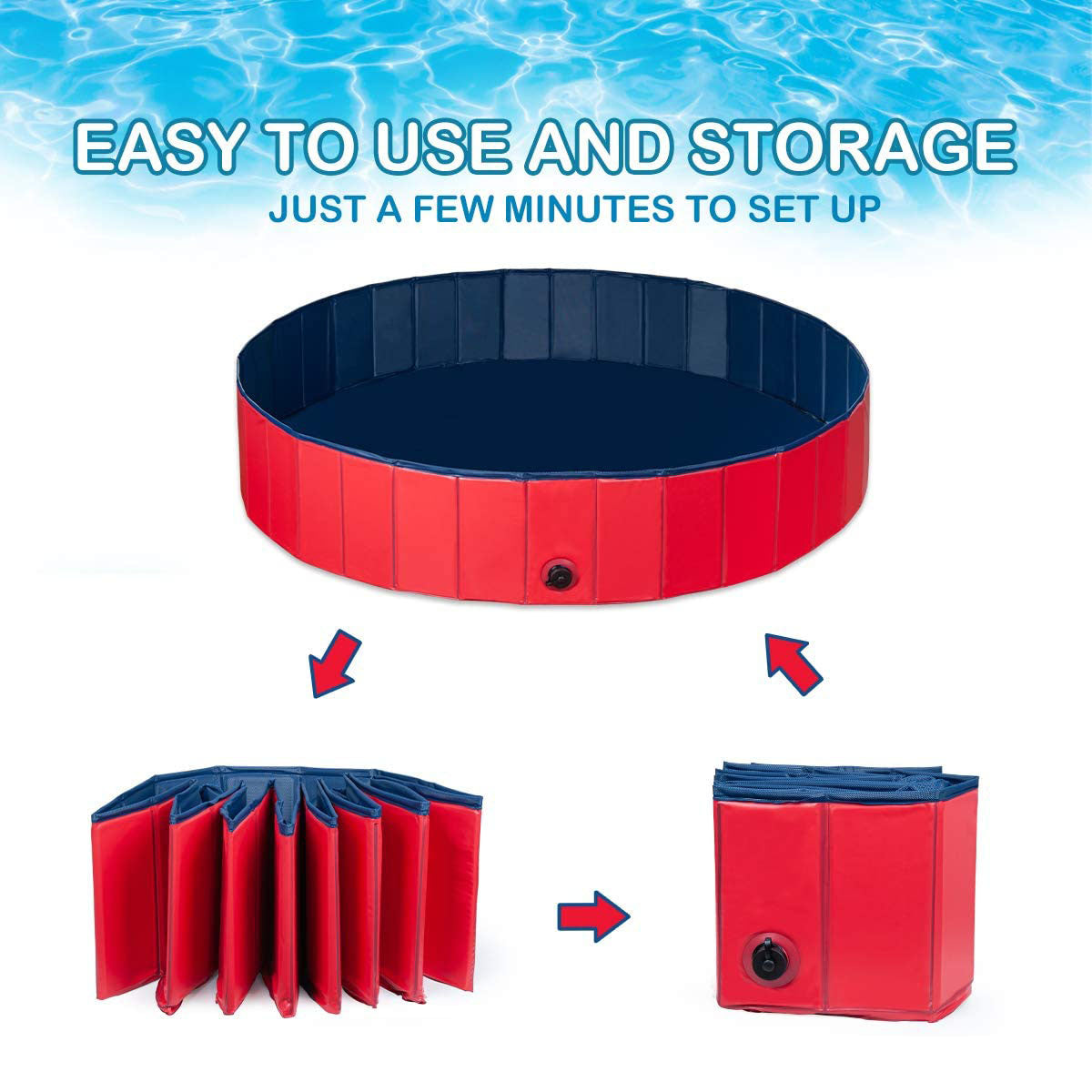 VIPER Red Paddling Pool for Children and Pets