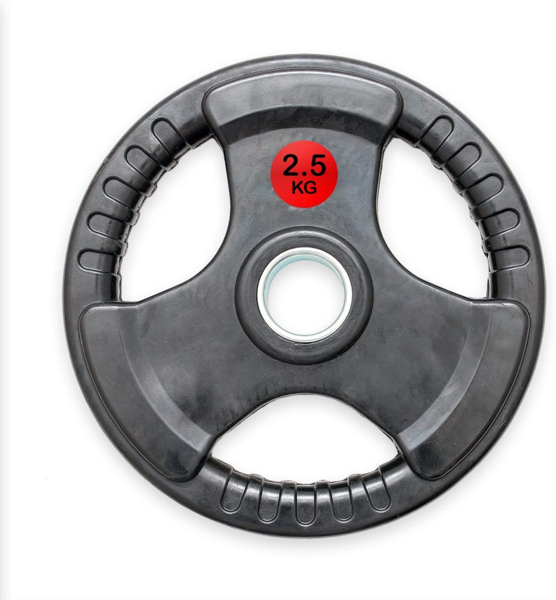 Viper Exercise Rubber Coated Weight Plates Tri-Grip Weight lifting, Gym, Fitness, Squat, Bench Press, Deadlift Olympic 2" Hole Single Plate