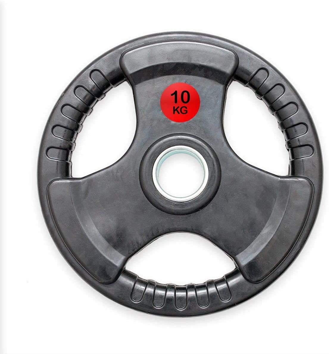 Viper Exercise Rubber Coated Weight Plates Tri-Grip Weight lifting, Gym, Fitness, Squat, Bench Press, Deadlift Olympic 2" Hole Single Plate