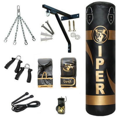 Viper 5ft Boxing Filled Punch Bag Bracket Chain Gloves Gym Kick  Mma Training Heavy Duty
