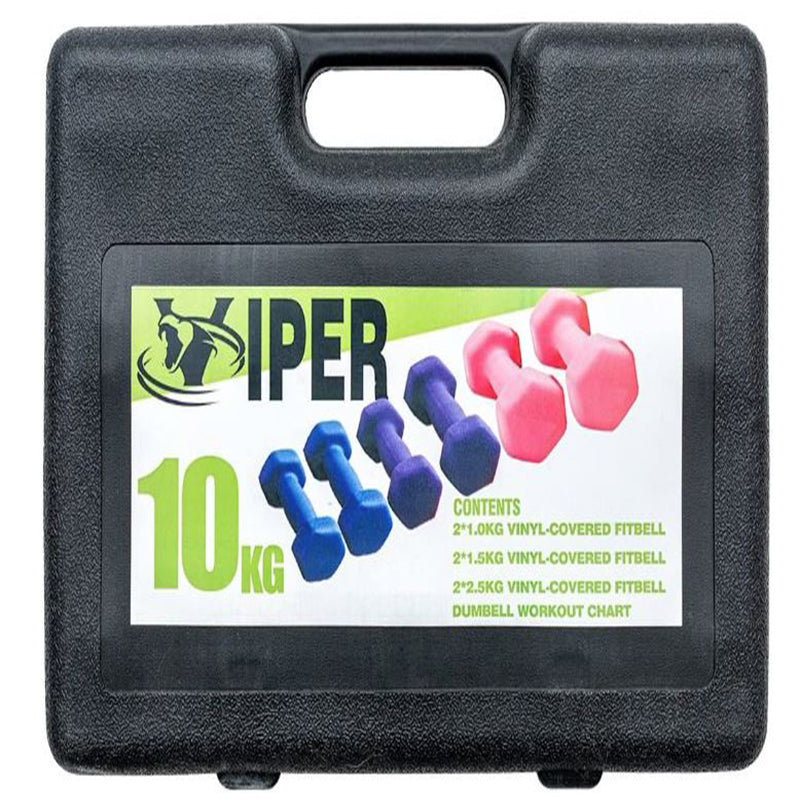 VIPER 10 Kg Dumbbell Weight Set Aerobic Ladies Women Training Workout Gym Fit-bell Strength Training Home Gym Female Vinyl