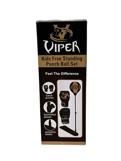 VIPER Kids Boxing Punch Bag with Gloves Freestanding Speed Ball Set Toy with Hand Pump