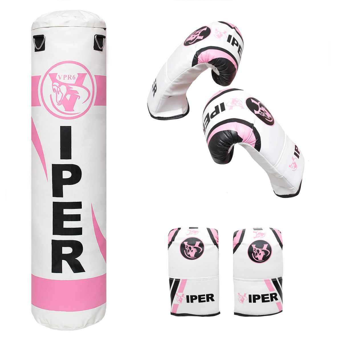 Pink Boxing Set VIPER 4ft Pink Boxing Punch Bag with Bracket Chains gloves - Viper Sports