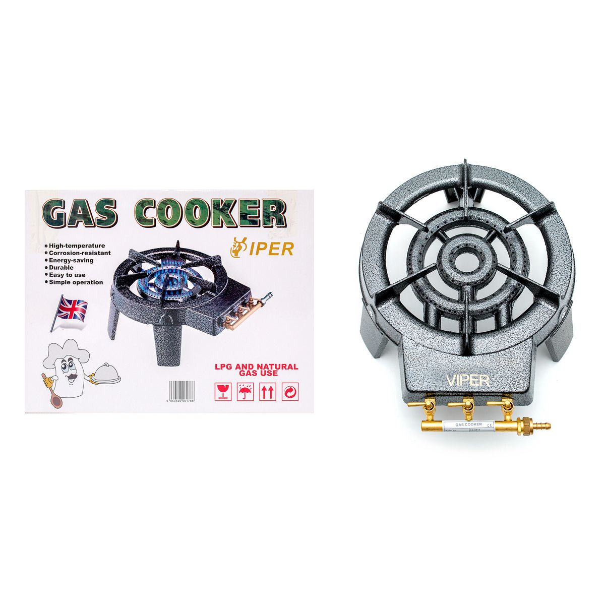 Triple Single Lpg Gas Burner Boiling Ring Catering Camping Heavy Pot Stove 100 kg Food