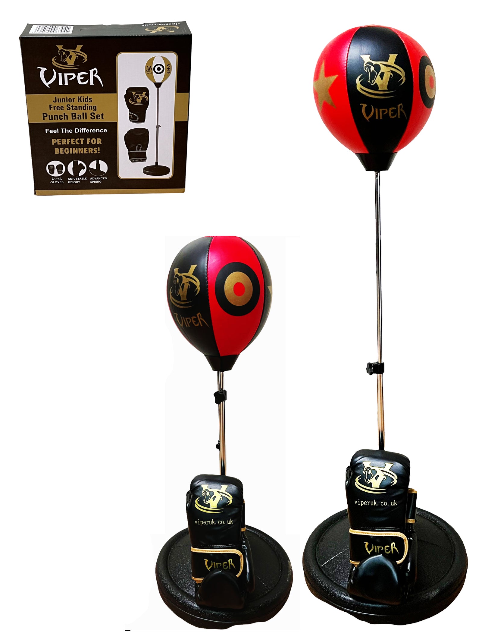 Viper Kids Free Standing Boxing Punch Bag Speed Ball & Mitts Gloves Set