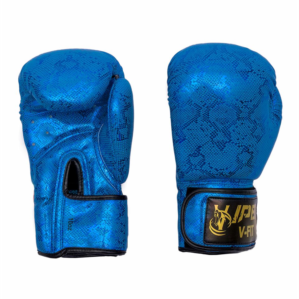 Viper Leather Boxing Gloves Adult Sparring Training Kick Boxing Muay Thai Blue