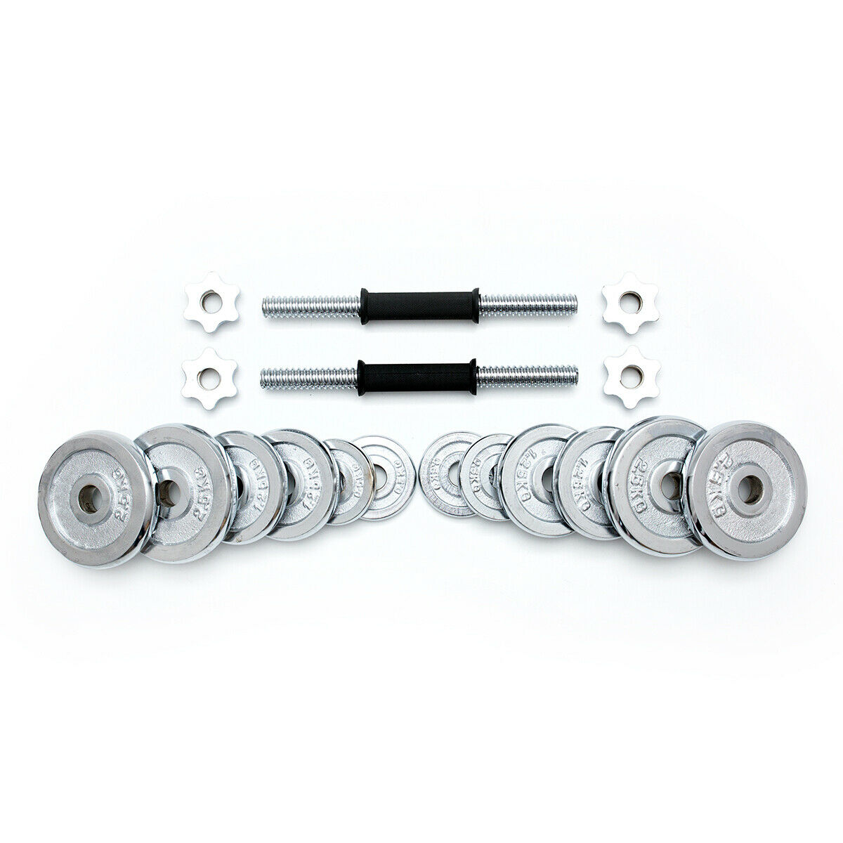VIPER Cast Iron Full Dumbbell Set Biceps Body Weight Lifting Training Bodybuilding Fitness Weight Lifting Training Home Gym 20KG Chrome